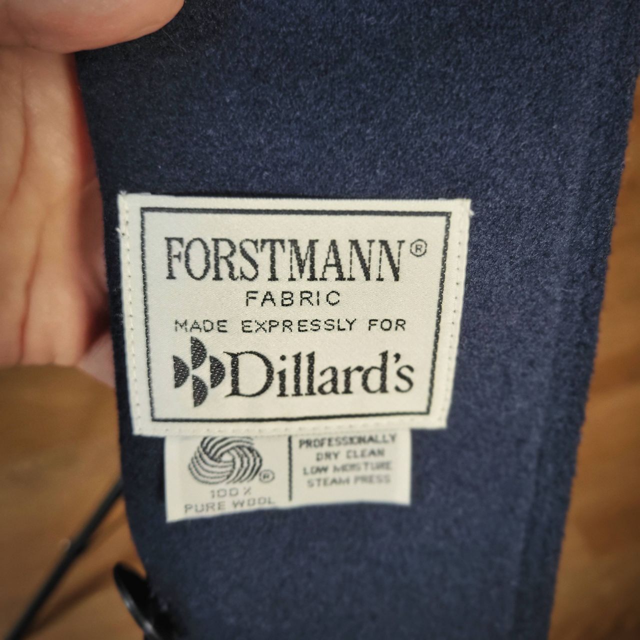 Vintage 70s PRESTON & YORK Navy Blue Coat 100% Wool Forstman – Medium