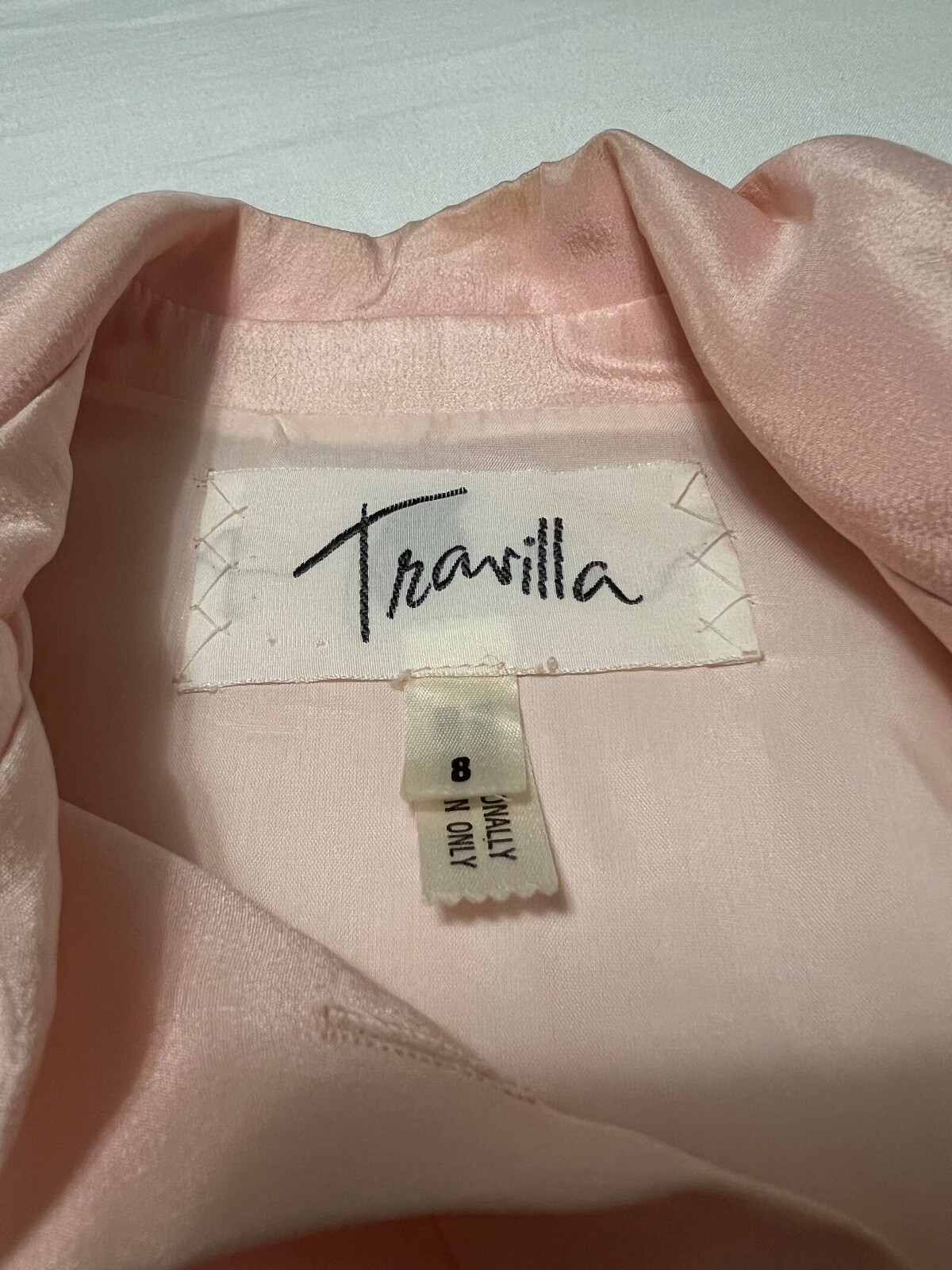 Vtg 60s 70s Travilla Pink Shirt Dress Sz 8 Sheath Lovely Detail
