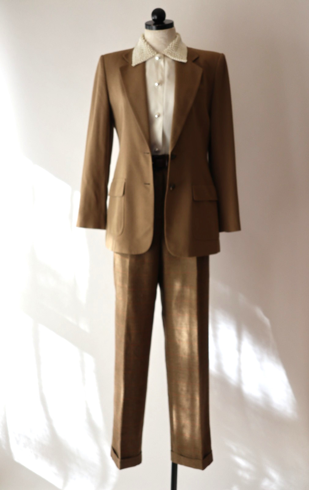 Ralph Lauren Beige Rayon Wool Equestrian Horse Buttons Blazer Jacket Women M