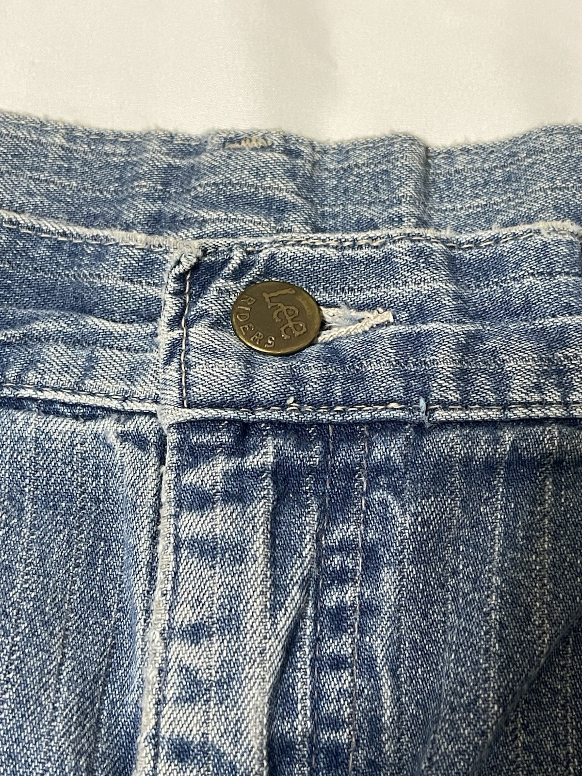 Vtg 80s Lee Riders Pinstripe Jeans High Waisted Union Made USA Mom Denim 16