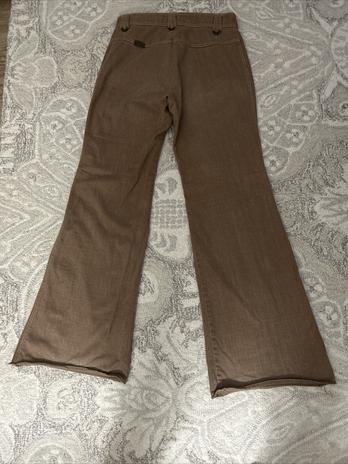 Vintage 1970’s Women’s Crestline Western Style Brown Denim Bell bottom Jeans
