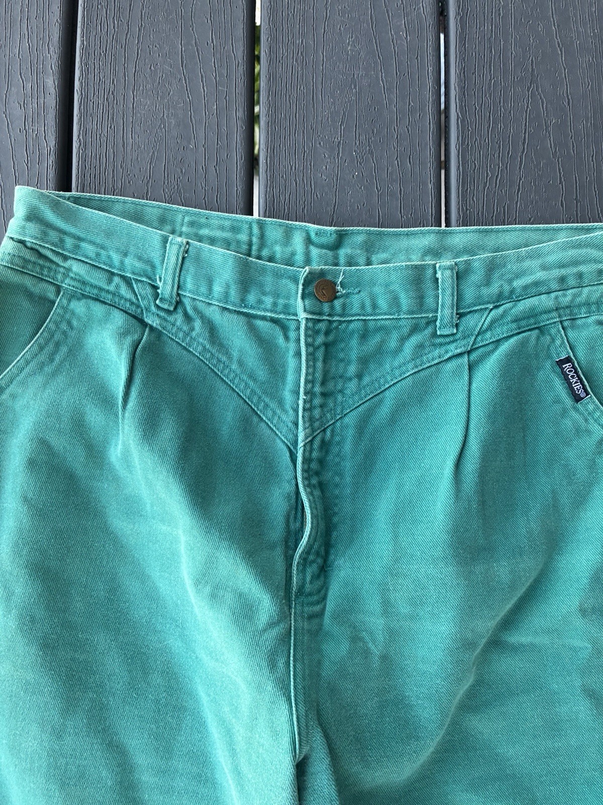 Vintage Rocky Mountain Womens Teal Green jeans Rockies Western High Rise 36×36
