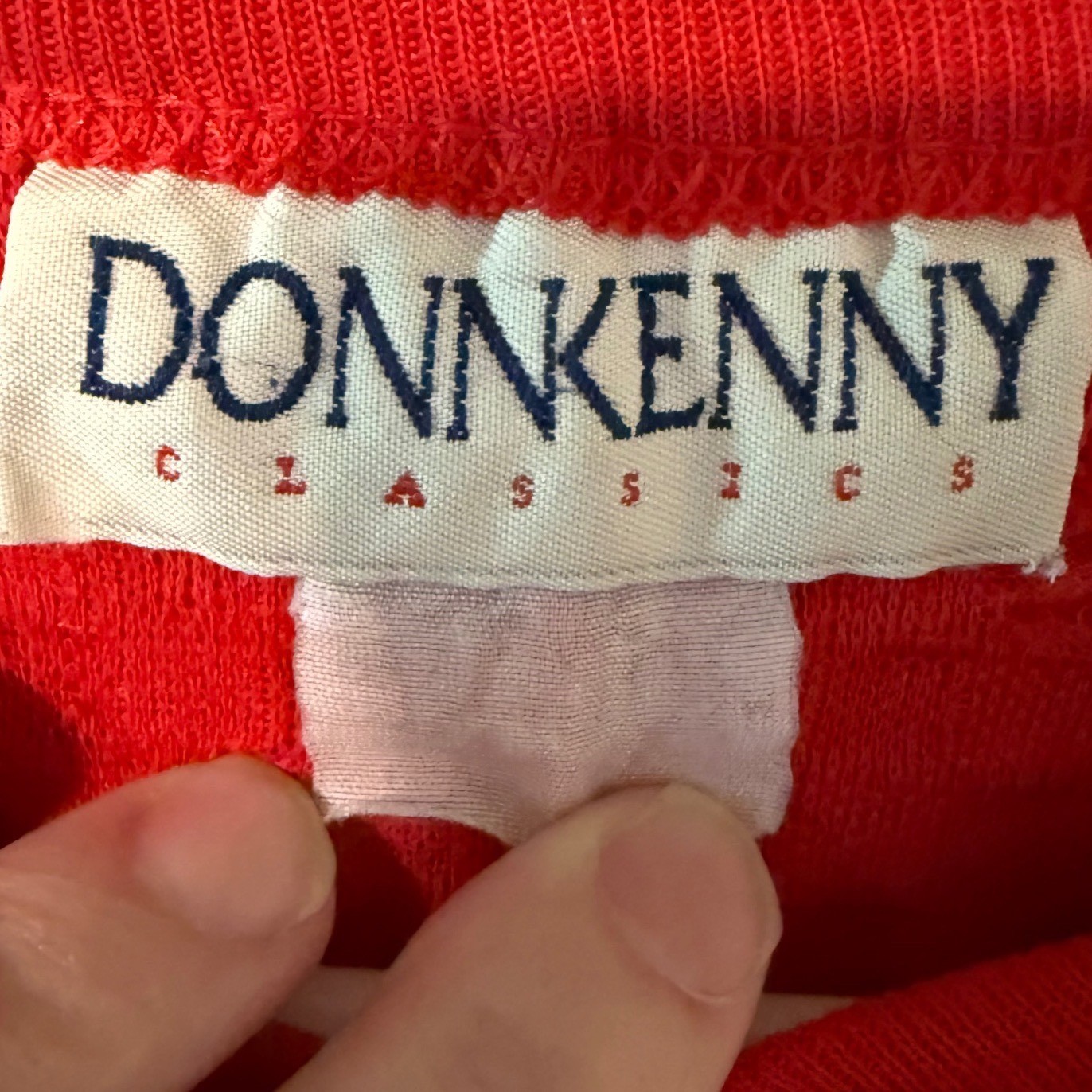 Donnkenny Classics Vintage 90s Red Textured Knit Short Sleeve Top Crew Neck