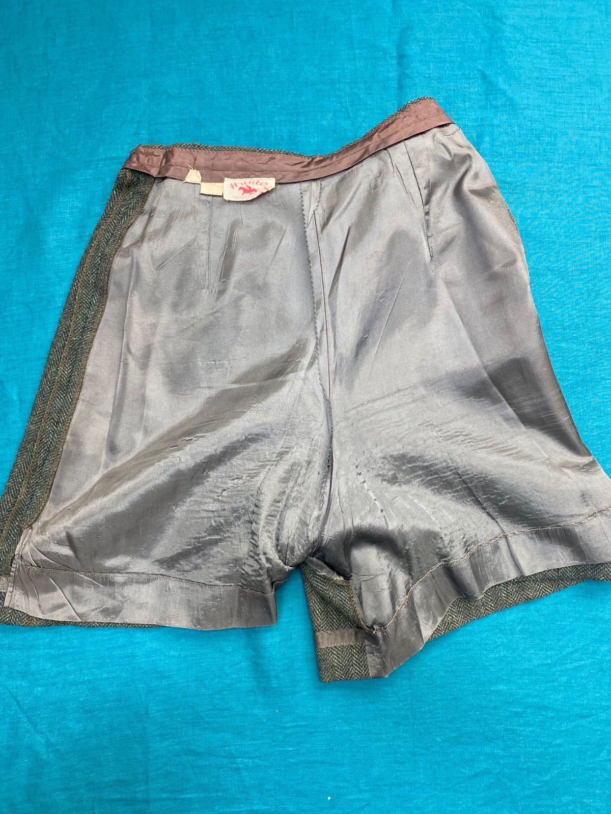 VINTAGE Hunter Split Riding Skirt Skort Equestrian Wool Tweed Culottes S/XS 26W