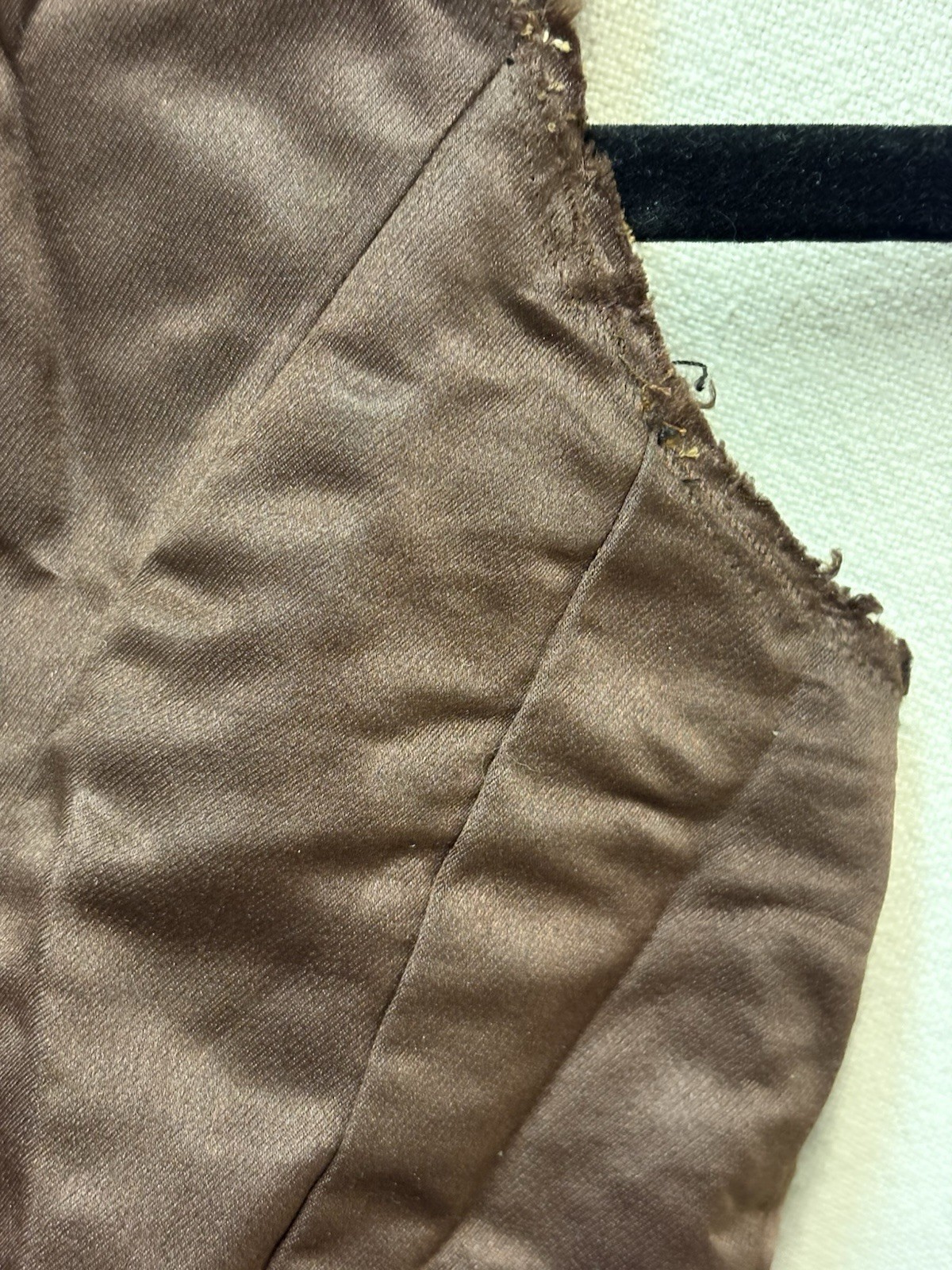 Antique Victorian Satin Velvet Brocade Corset Vest Undergarment Top