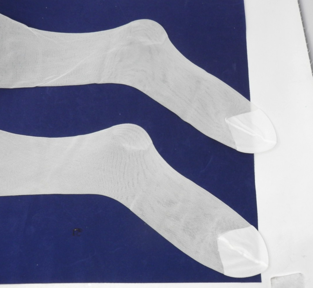Vintage 50s Johnson’s Regency Seamless Stockings • Thigh High XL White 32″ NOS