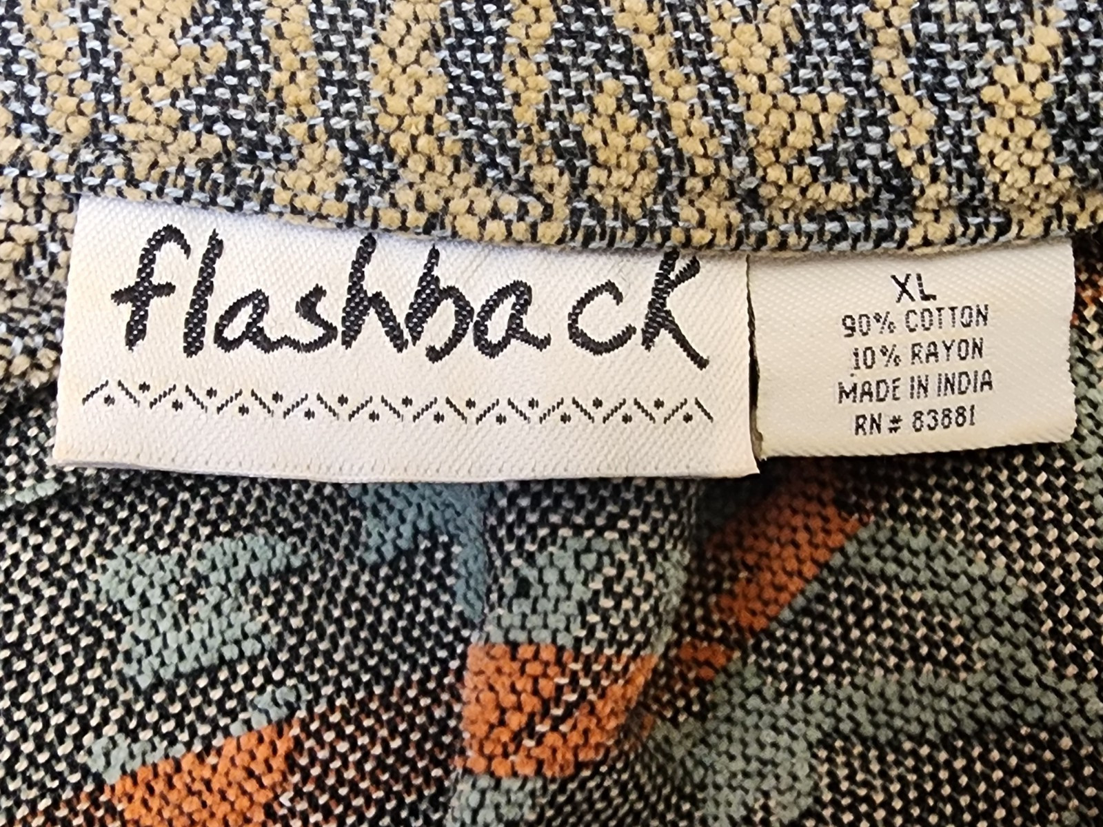 Flashback Vintage Tapestry Jacket Y2K 90’s Size XL Mandarin Collar