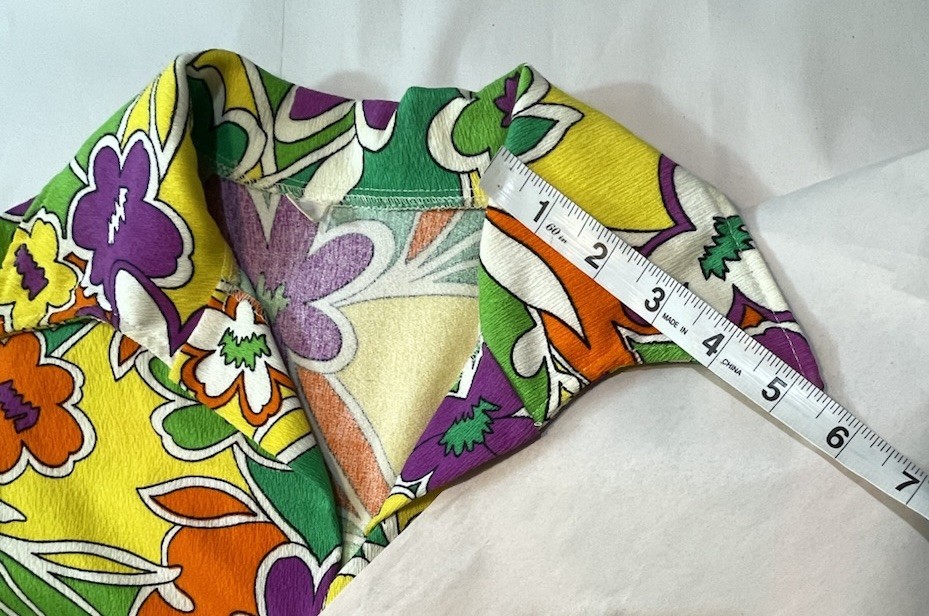 VTG 60s 70s Hawaiian Top Barkcloth Colorful Button Front Women’s FIT XS/S
