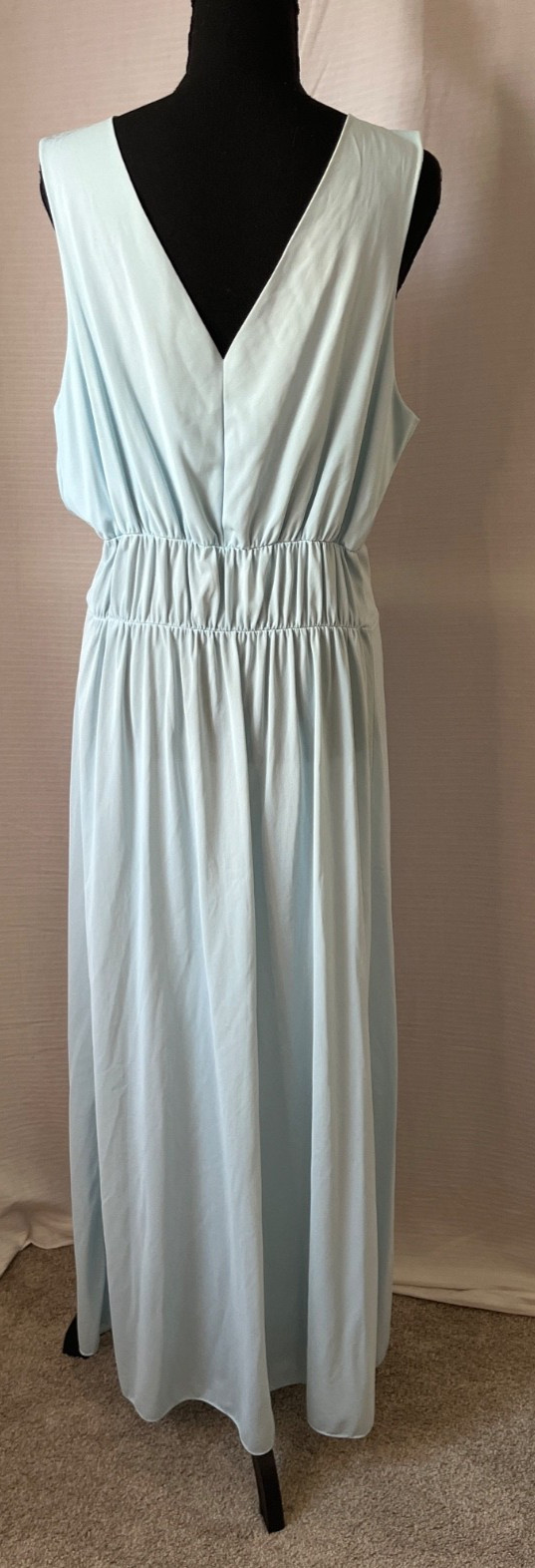 vintage slip dress by venus 40 blue dropped waist deep V neck floral accent