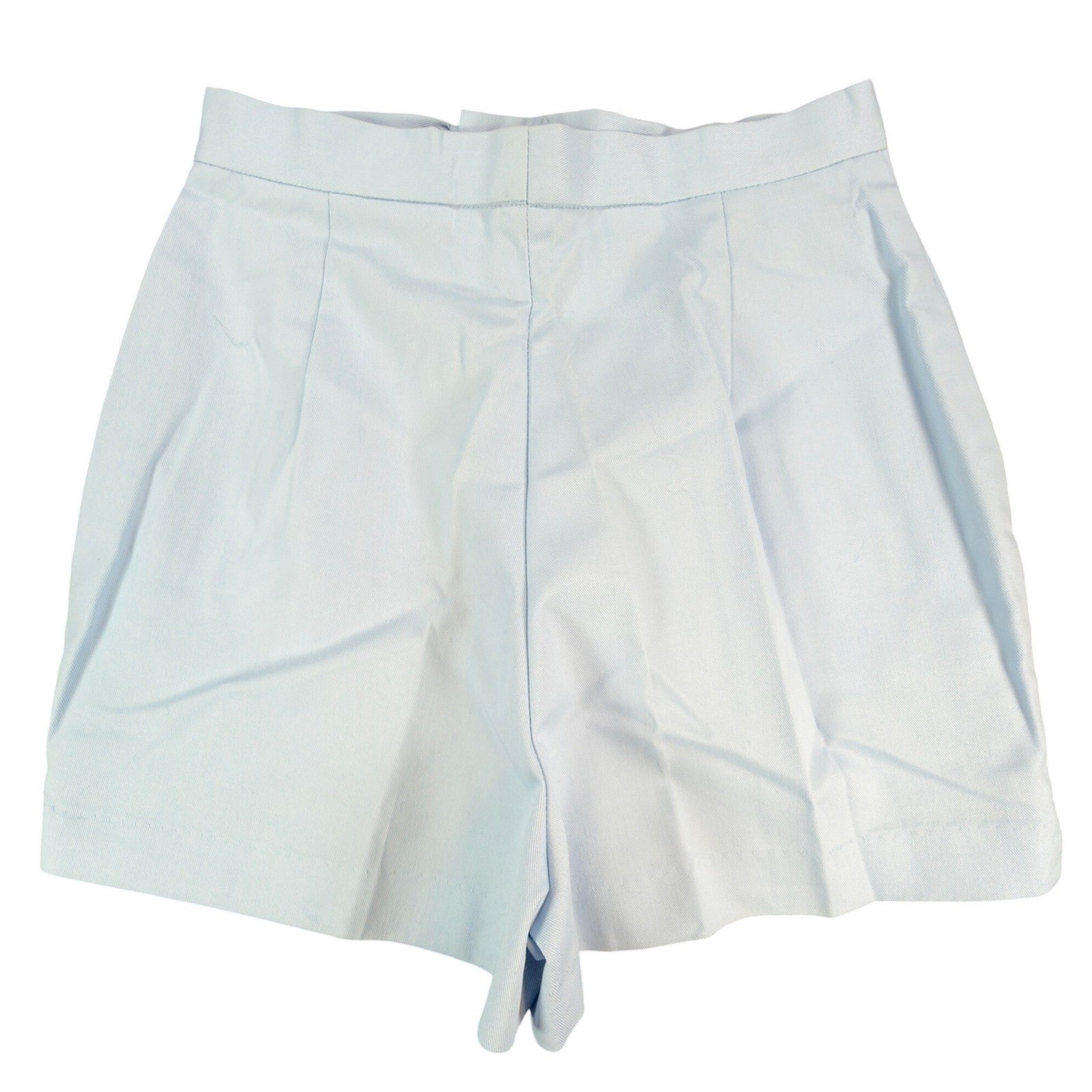 Sea Palms Shorts Womens 9/10 Blue Cotton Blend Pleated High Waist Vintage 80s