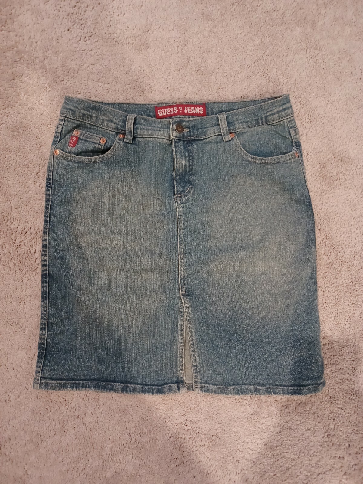 Vintage 80’s Guess?Jeans Skirt Denim Mini Size 30 Measures 28 1/2”