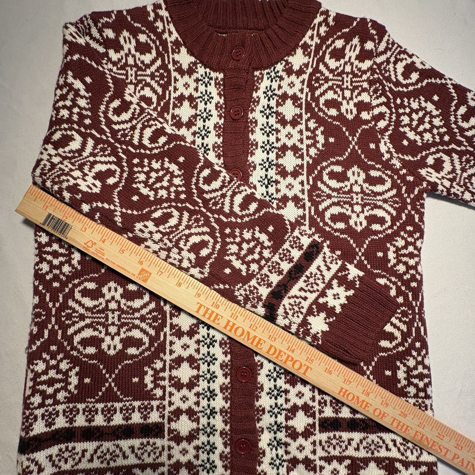 Vintage 80’s Nordic Alpine Button Up Cardigan Sweater, Medium