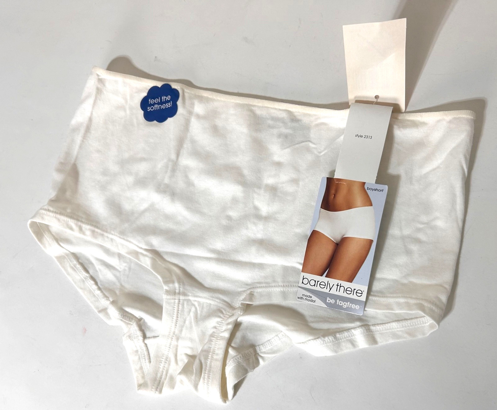 New Vintage Barely There Seamless Brief Size 7 Large Modal White Granny Panties