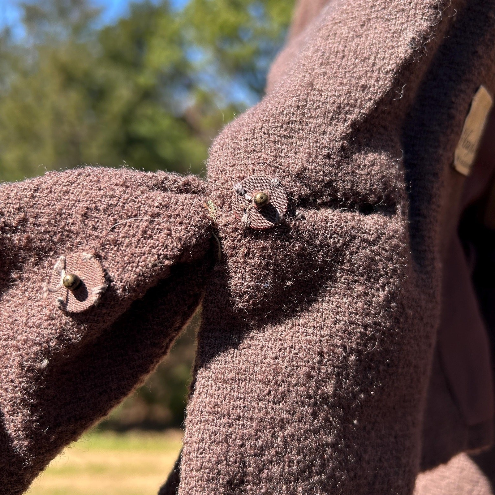 Vintage 50s/60s Mocha Brown Boucle Knit Pencil Wiggle Skirt Suit Set S
