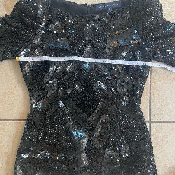 Vintage French Connection Art Deco Exquisite Heavily Beaded Sequined Top sz 6