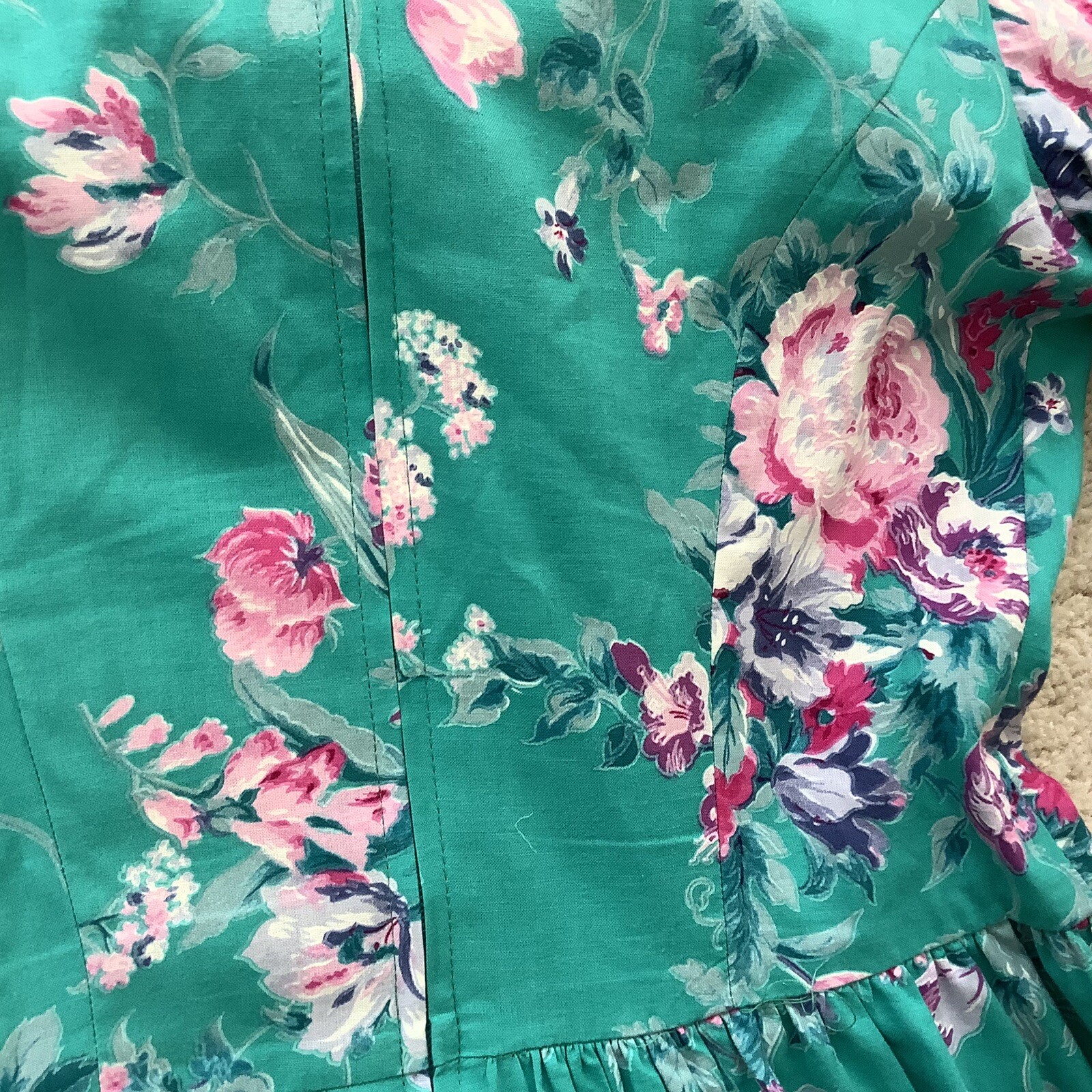Lisa Petites Dress Women’s 6 Floral Zipper Back Vintage 1980’s Nice Clean