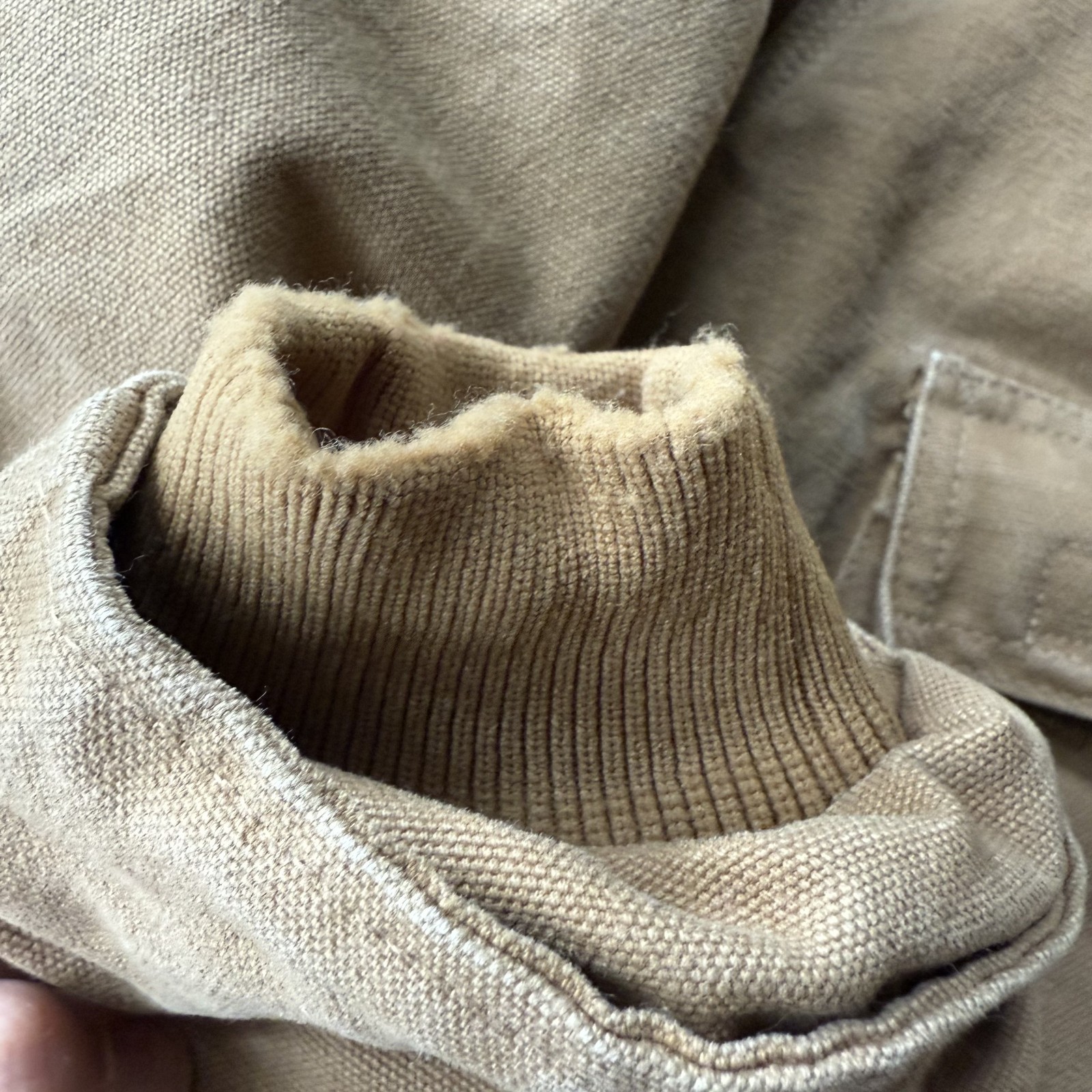 Vtg Carhartt for Women Canvas Camel Quilted Coat RN14806 Sz 2XL