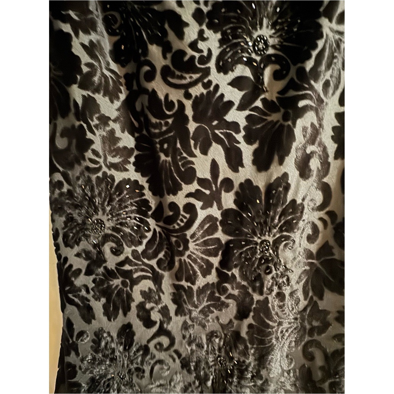 Vintage Black Velvet Midi Dress Sleeveless Cowl Neck Size 10
