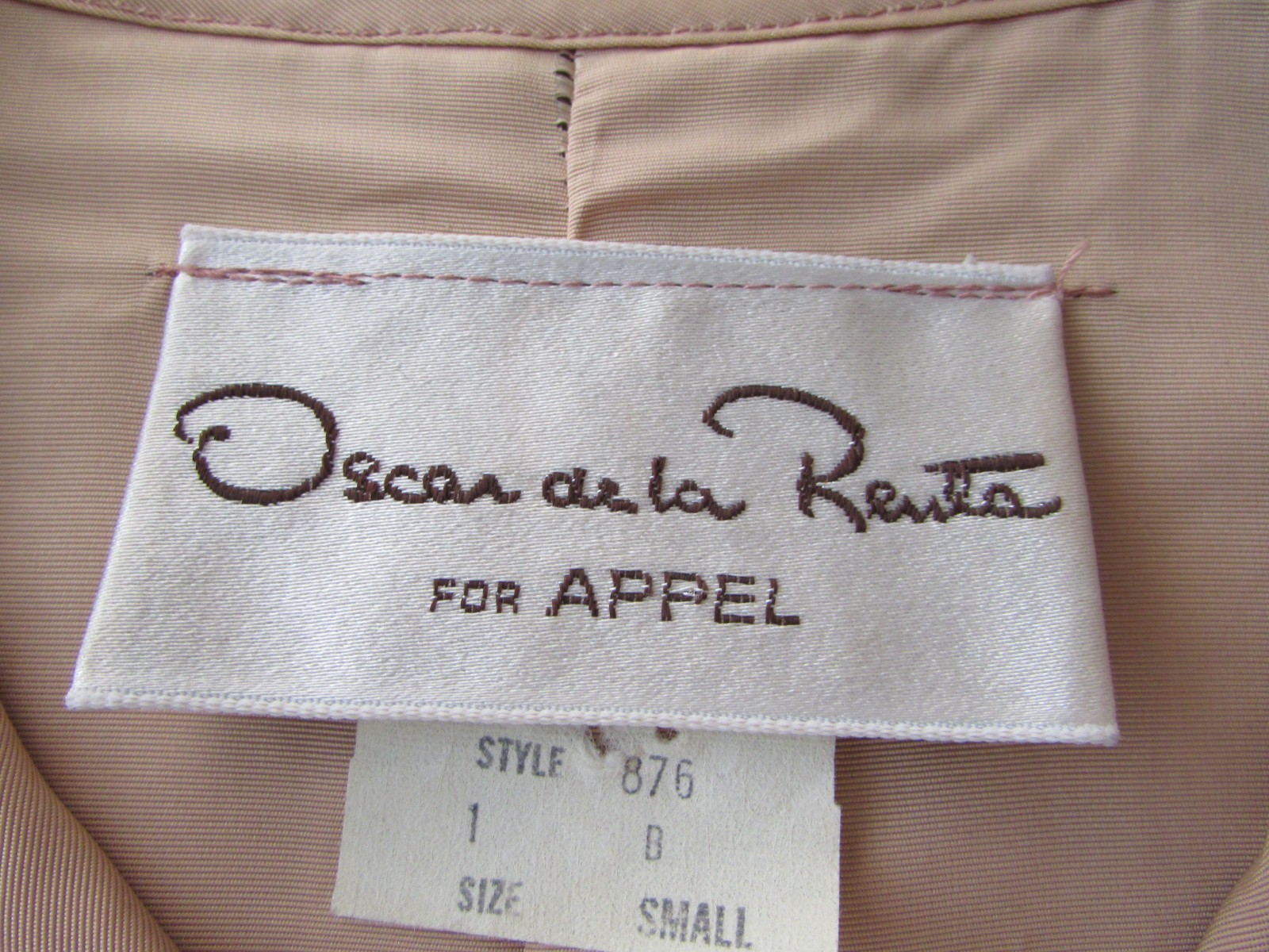 VTG 1970s Oscar de la Renta for Appel Peach Taffeta Maxi Coat Dress S