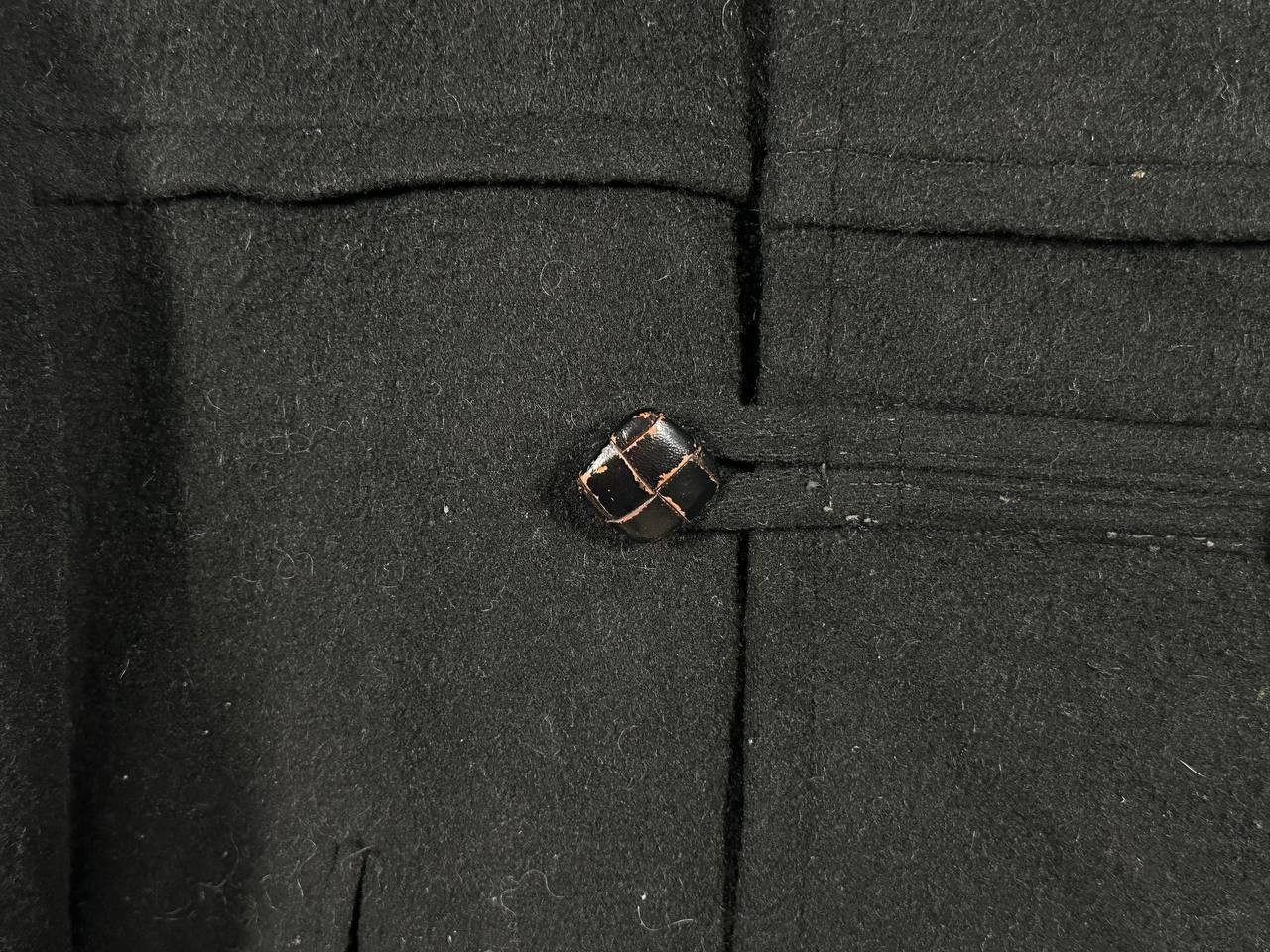 Vintage Loden Coat Wool Blend Black Toggle Button Overcoat Made In Germany