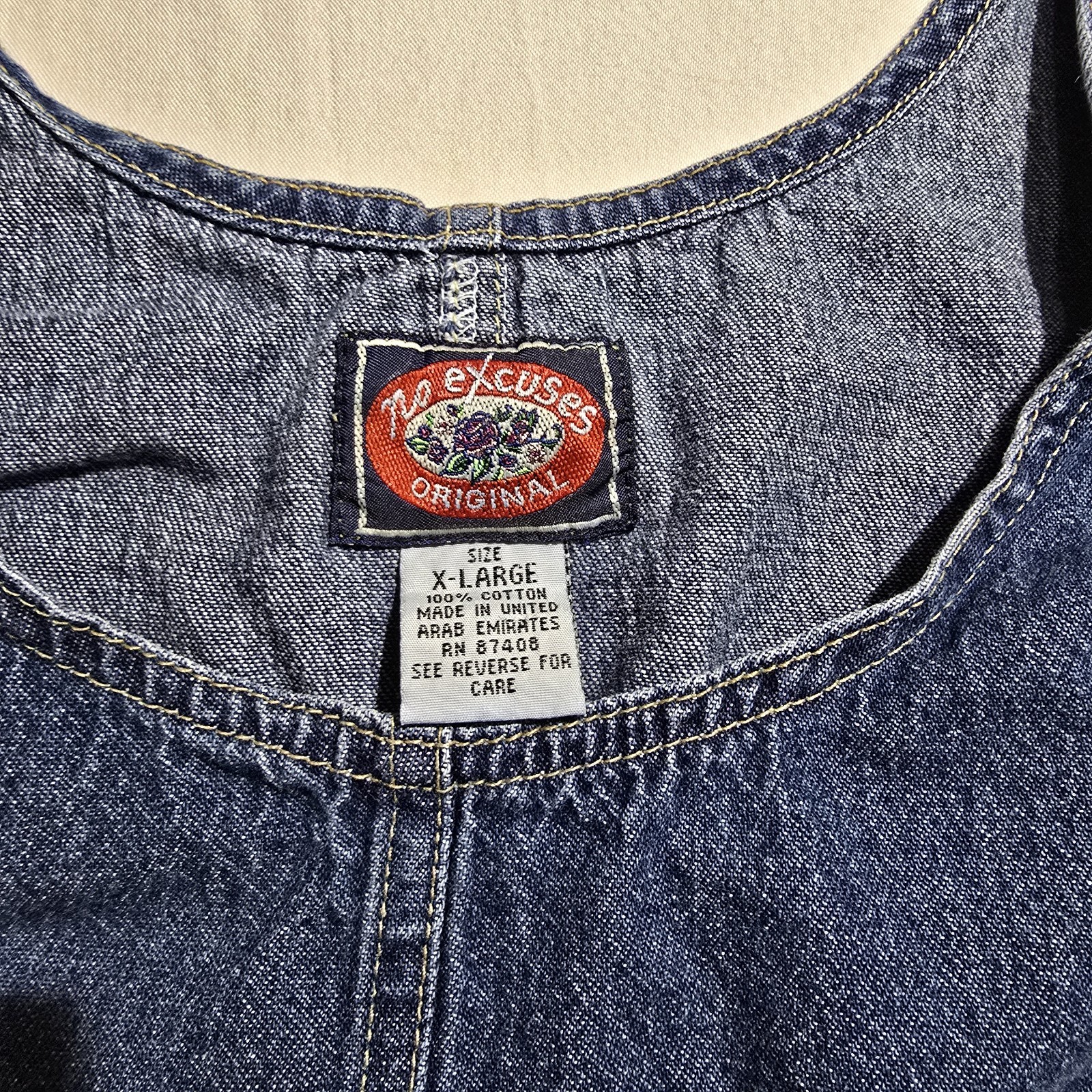 Vintage 90’s/Y2K New NO EXCUSES ORIGINAL Denim dress Size XL Nice! Rare!