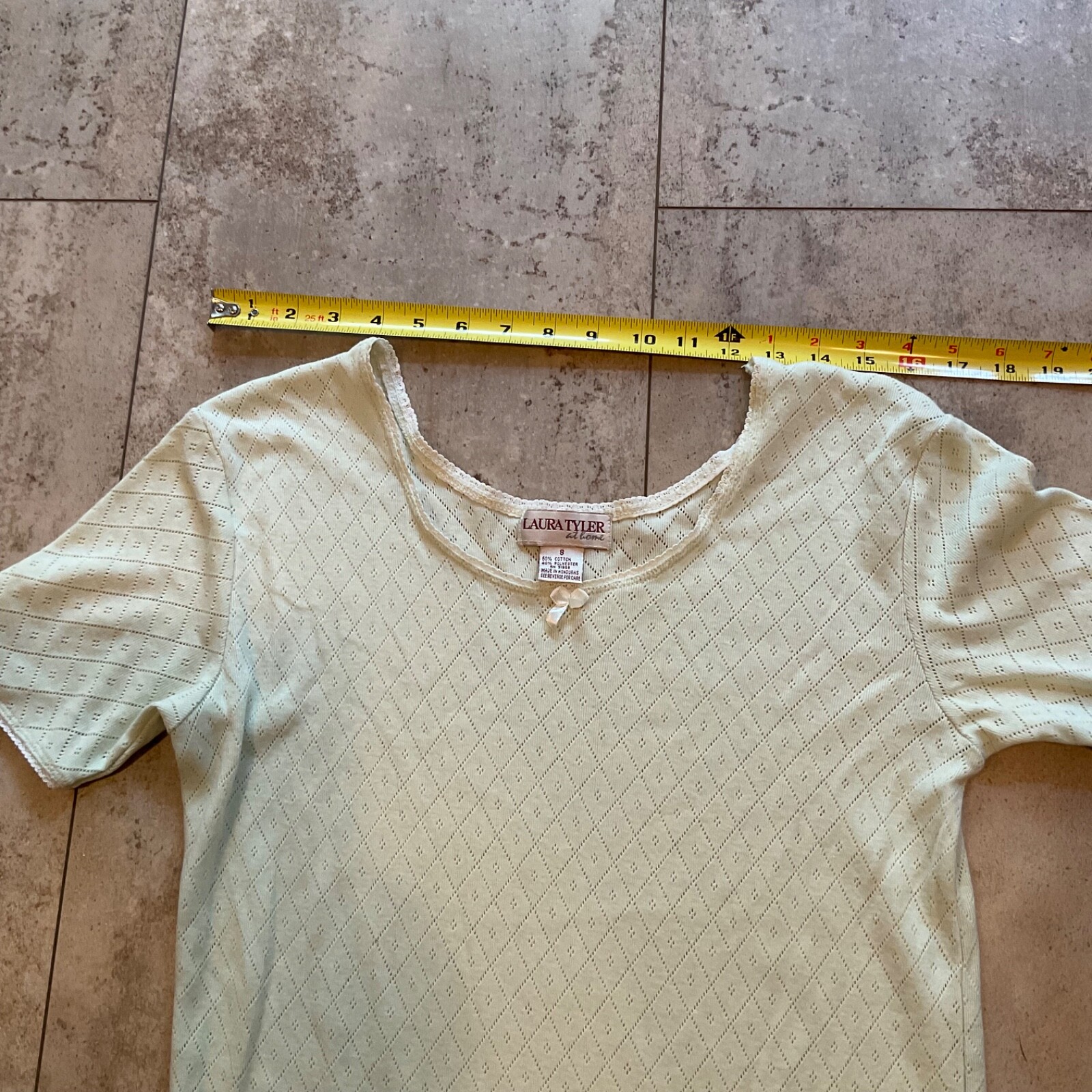 Laura Tyler At Home Nightgown Women’s Sz S Pale Green Sheer Short Sleeve Slits