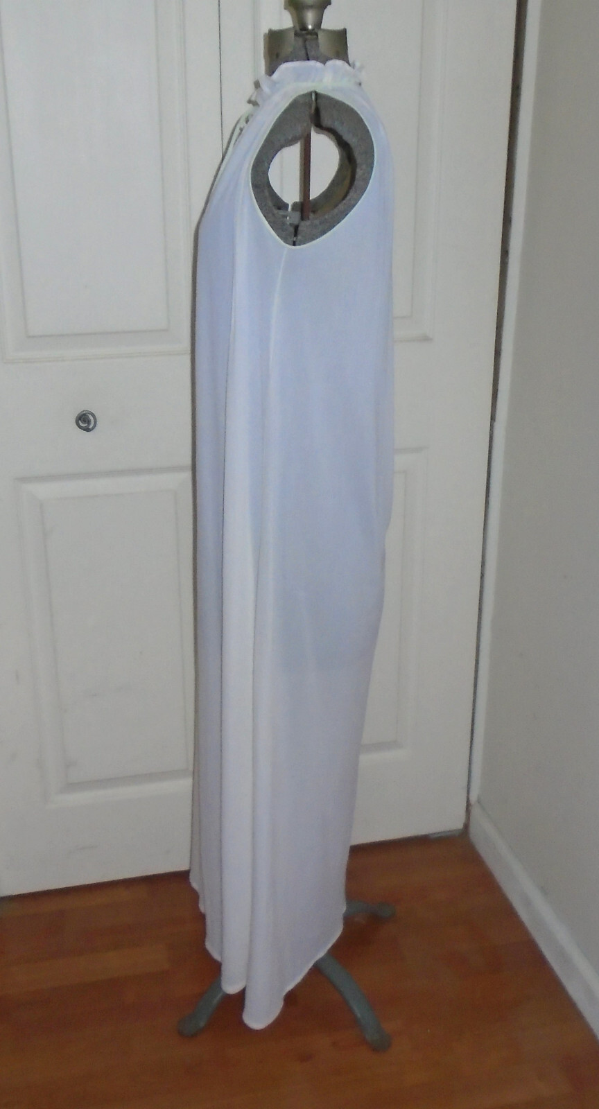 Barad Nylon Crepeset Long Halter Top Nightgown Made in USA Vintage 1970s Petite