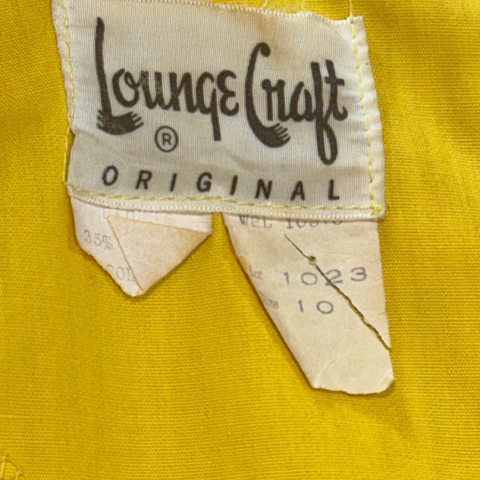 Vintage Lounge Craft Patchwork Plaid Maxi Dress Yellow 70s ILGWU Union Made 10