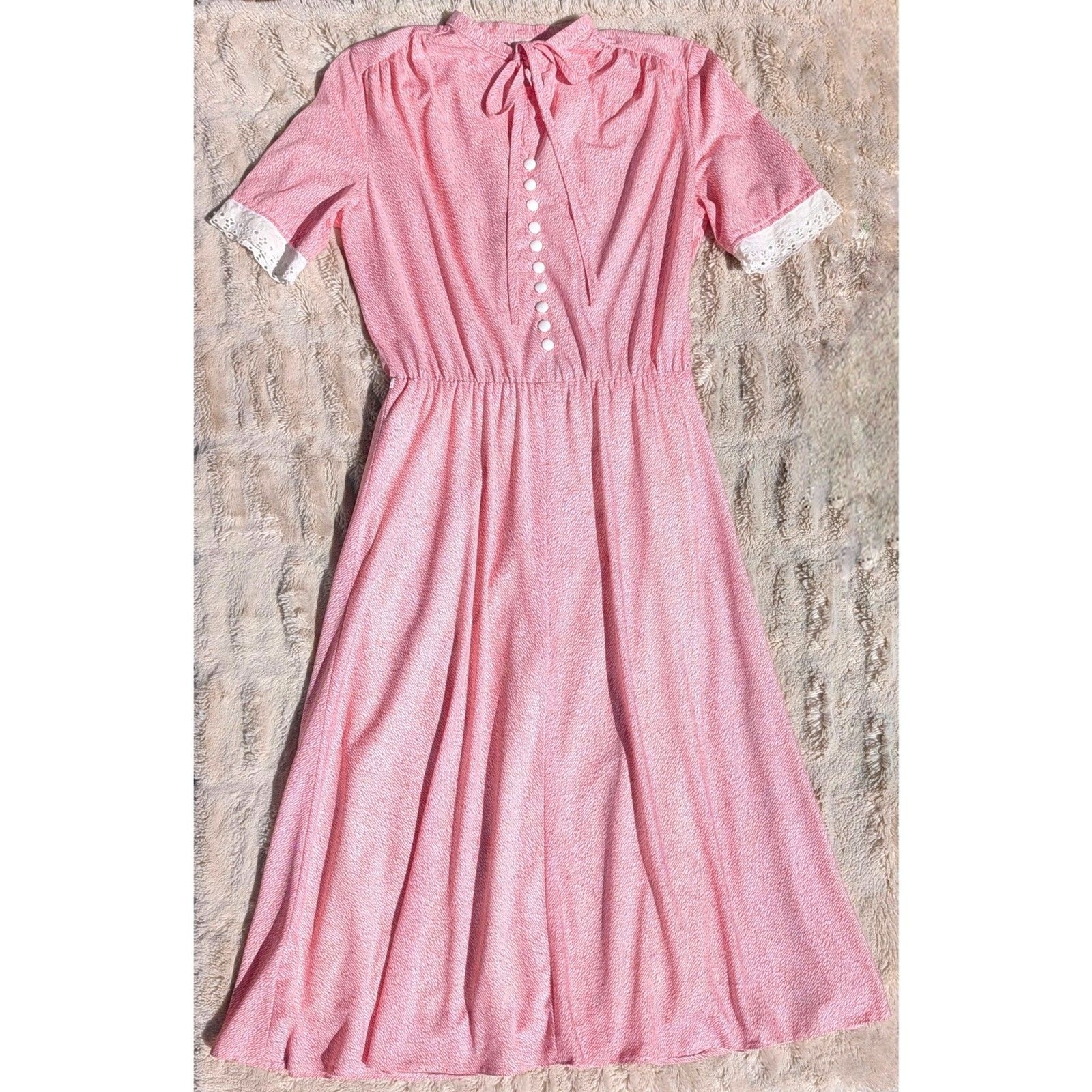 DUTCH VINTAGE Shirtwaist Prairie Lite/Victorian Revival Bow Neck Dress, Sz. 6/8