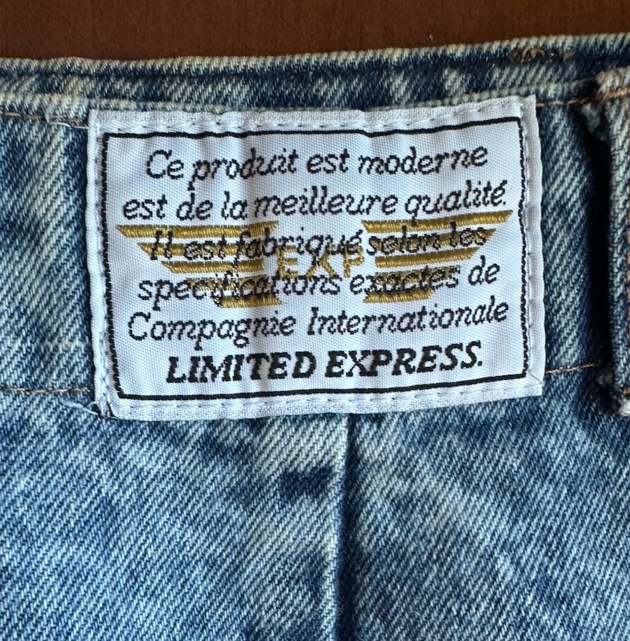 Vtg 80s Limited Express Acid Wash Denim Skirt Sz 9 Made in USA High Waist