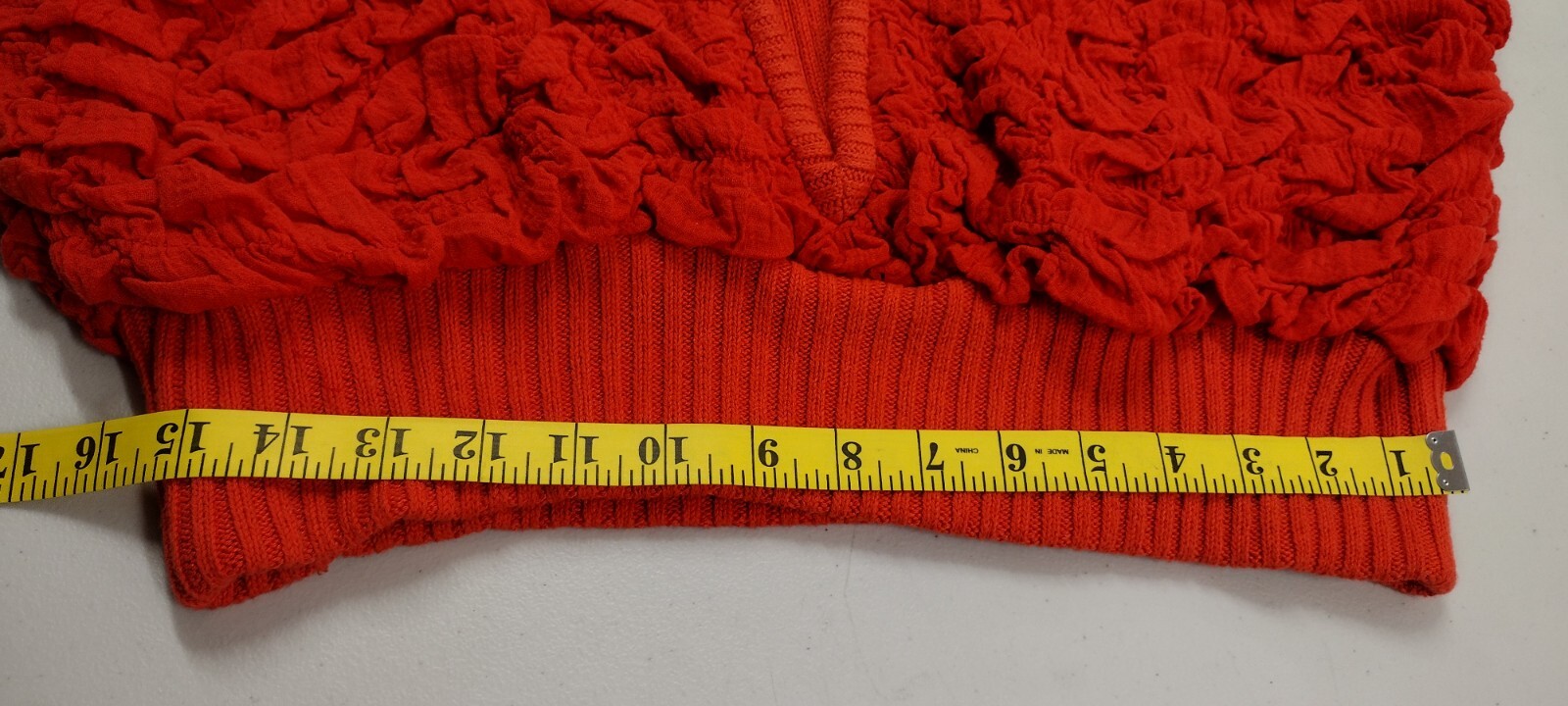 Orange Red Sweater Top 80s Evening Wear Couture Disco Club High Fashion M / L