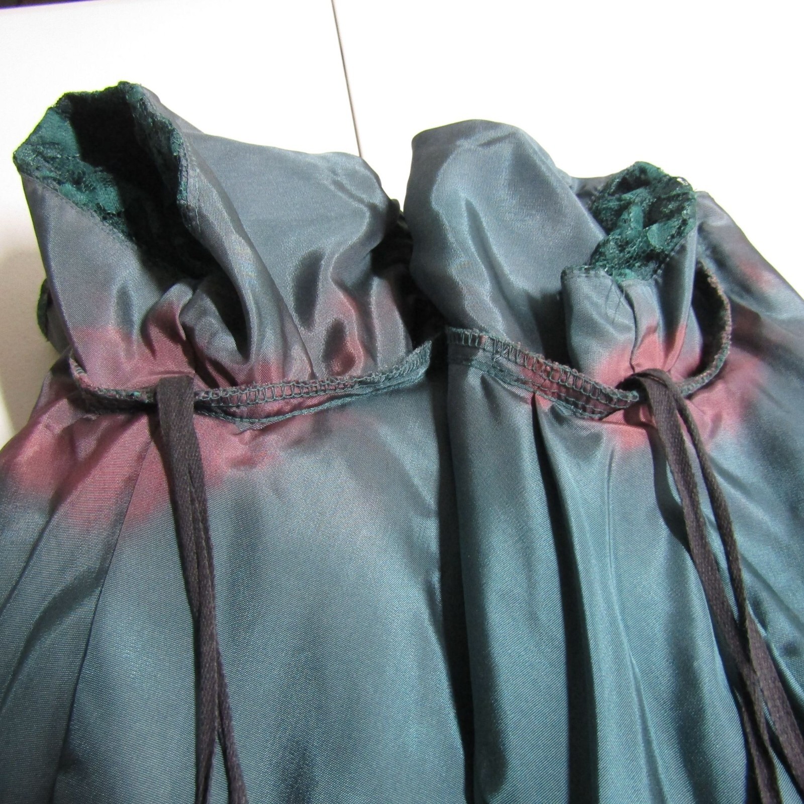 VTG 80s Forest Green S LACE Milkmaid WHIMSIGOTH Romantic Fairy Maxi Prom dress