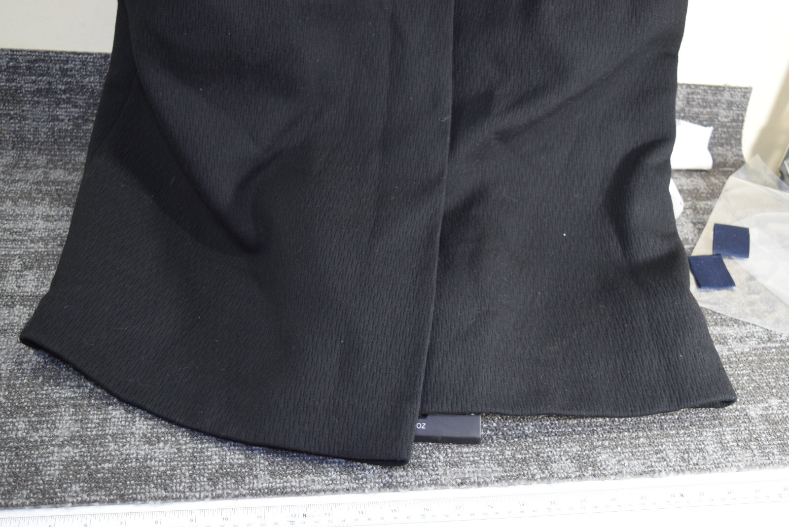 1960’s Forstmann Black Textured Wool Mink Collar Swing Coat 3/4 Sleeve WOMENS XL