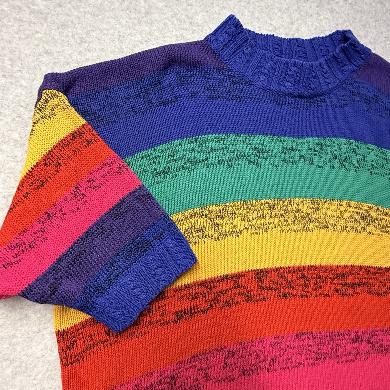 Vintage Venezia Sportswear Multicolor Rainbow SS Sweater Oversized One Size