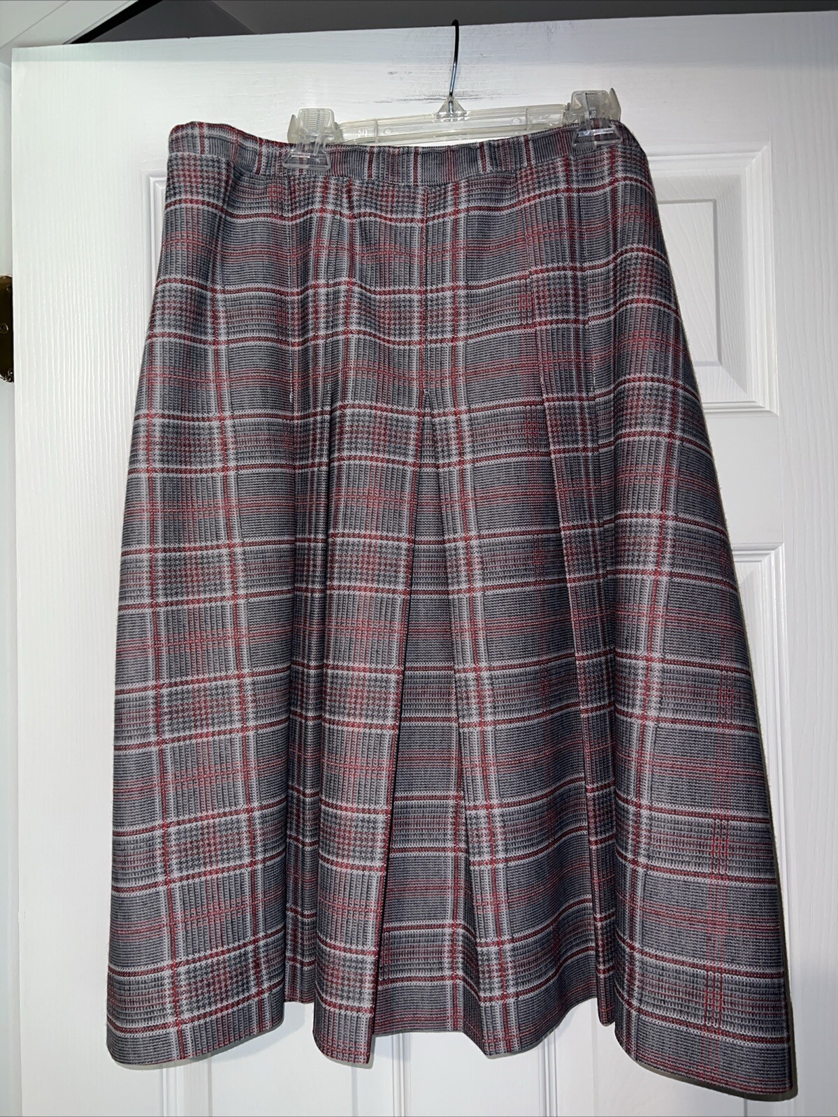 Vintage Lane Bryant Lady Fairfield 100% Polyester ILGWU Plaid Pleated Skirt