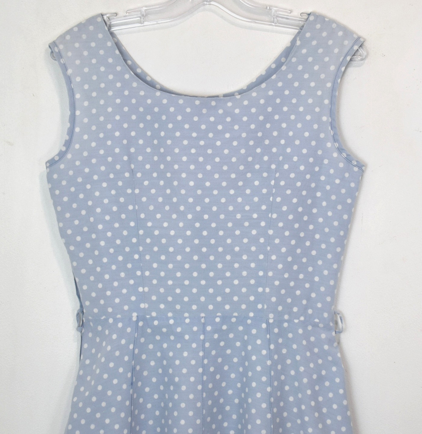 Vtg 40-50s KENROSE Chambray Blue Polka Dot Dress Housedress M-L