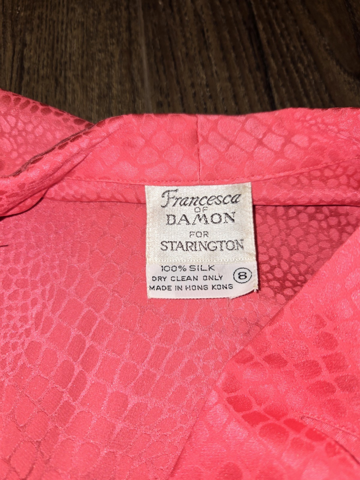 Vintage Vibrant Pink Francesca Of Damon For Starington 100% Silk Dress Size 8