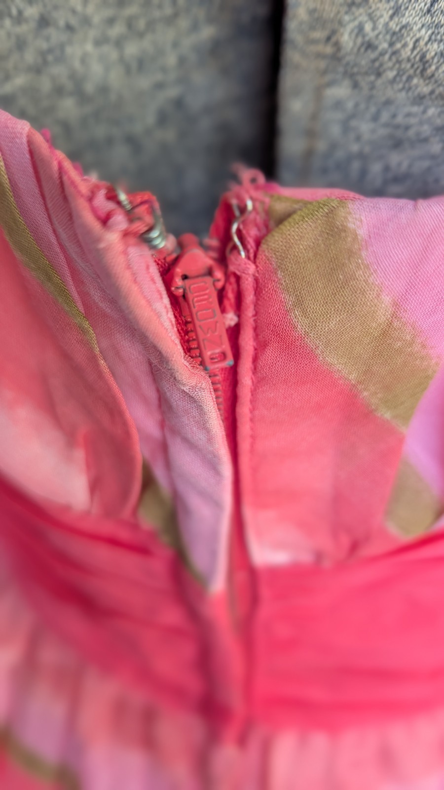 1950s Prom Dress Bright Colors Watermelon Pink Green