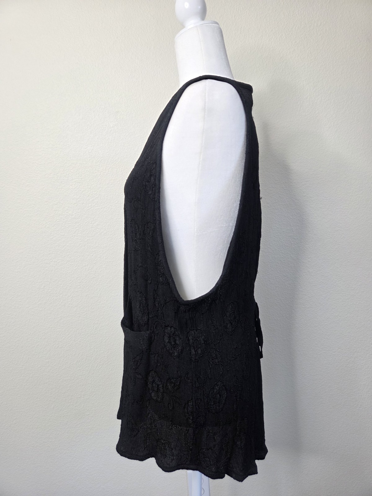 Zashi Vintage Boho Tunic Vest 90s Rayon Tunic longline lagenlook Embroidered