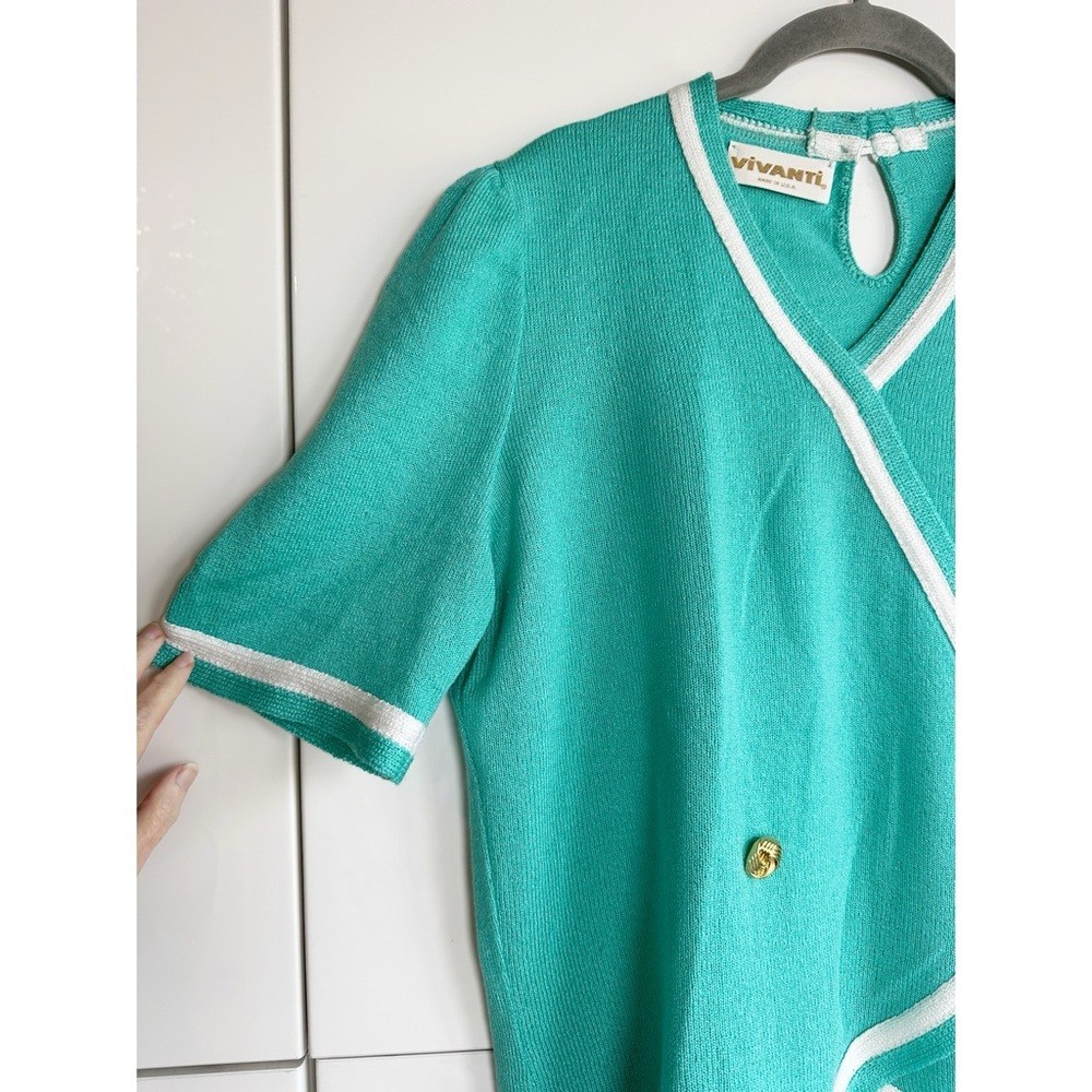 1980s Vivanti Green Sweater Power Suit Stranger Things Karen Wheeler Size 10