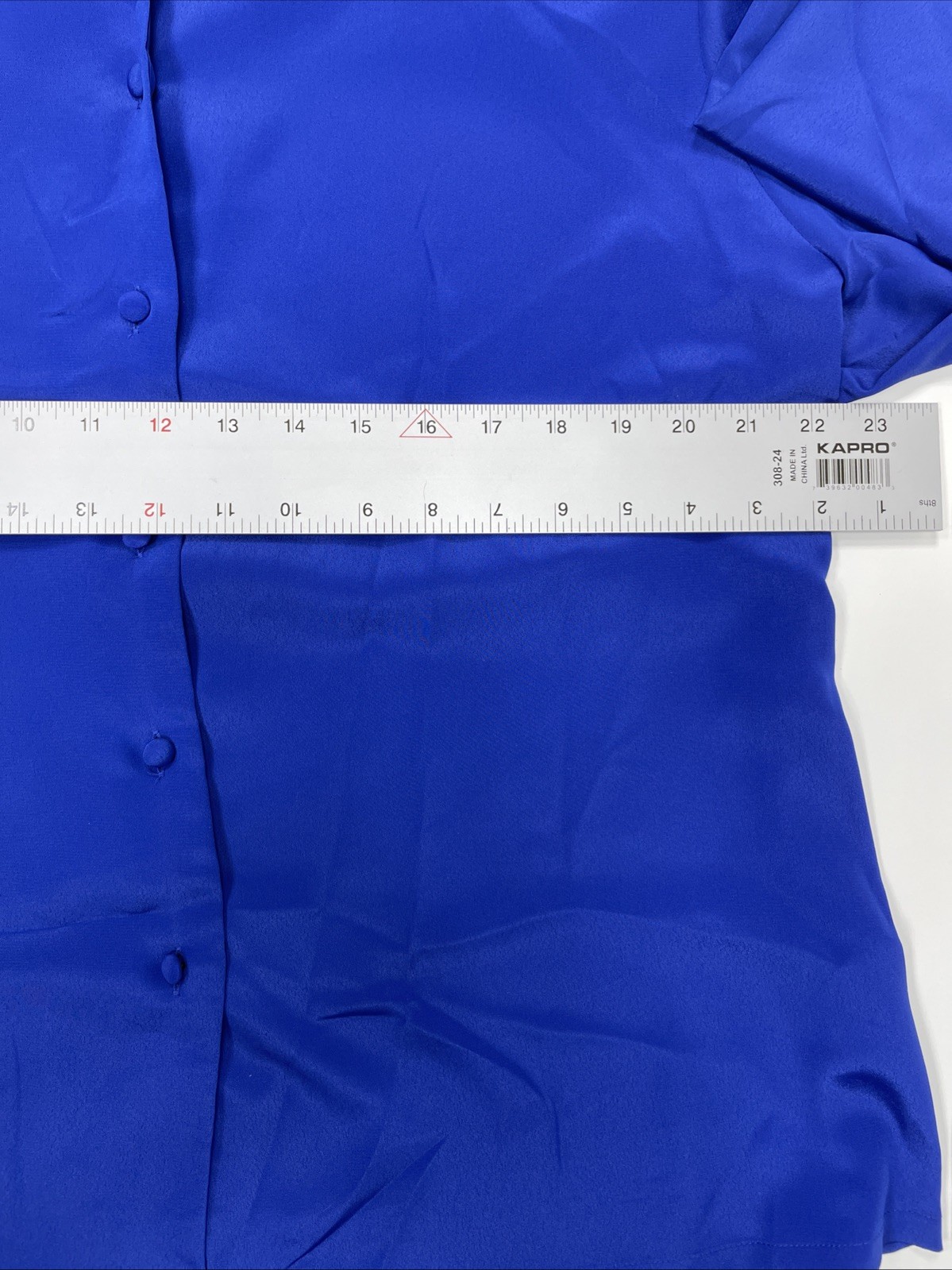 VTG Pendleton Women’s Polyester Button Down Blue Blouse Shoulder Pads Size 16