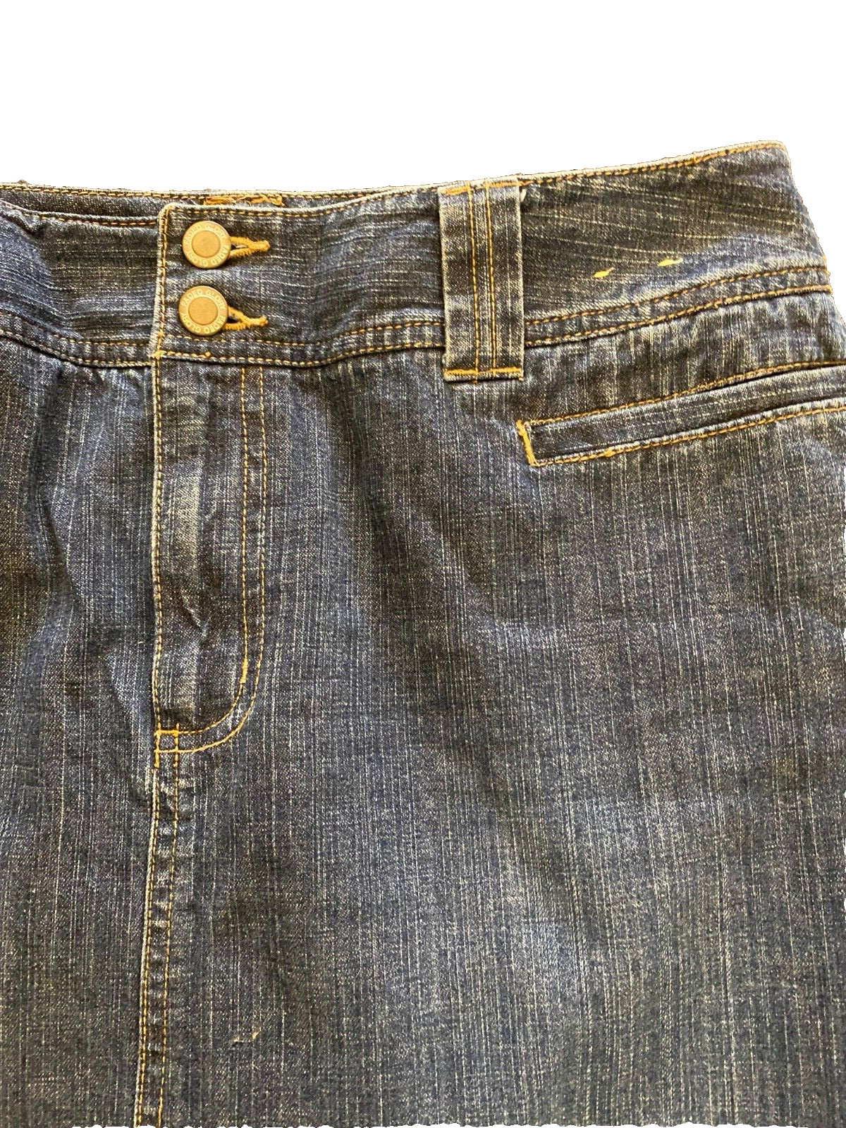 Vintage Faded Glory Authentic Wear Blue Denim Carpenter Maxi Skirt Size 12