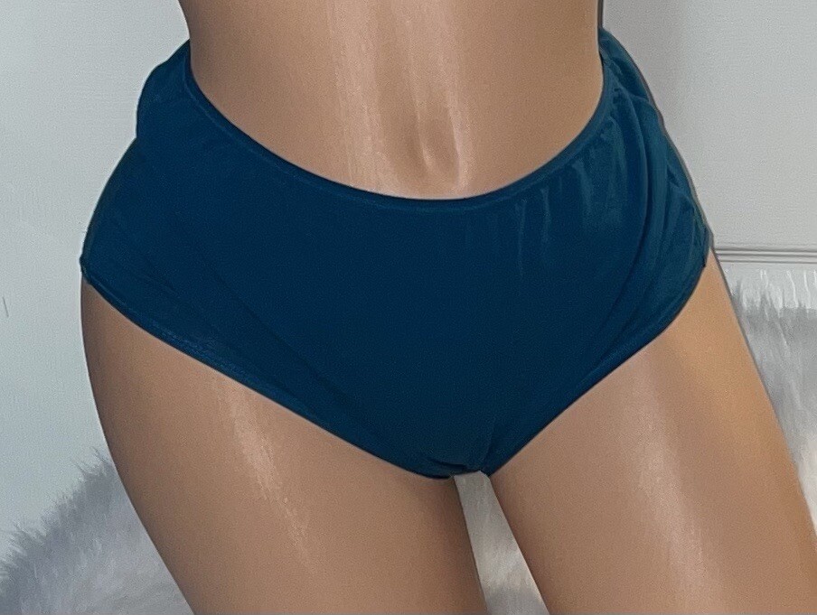 Lot of 3 Felina Purple Blue & Black Silky Smooth High Waisted Panties Womens L