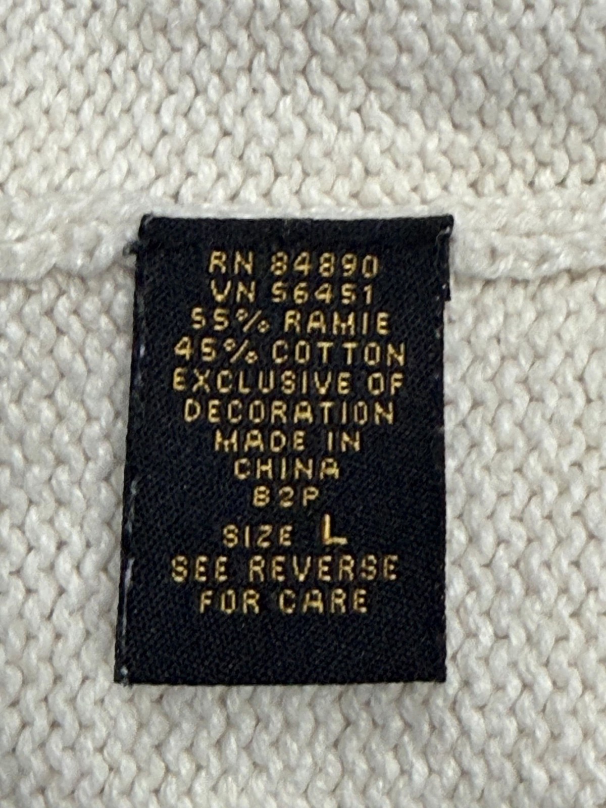 Salon Studio by Haband Floral Embroidered Ramie Cotton Sweater Women’s Large VTG
