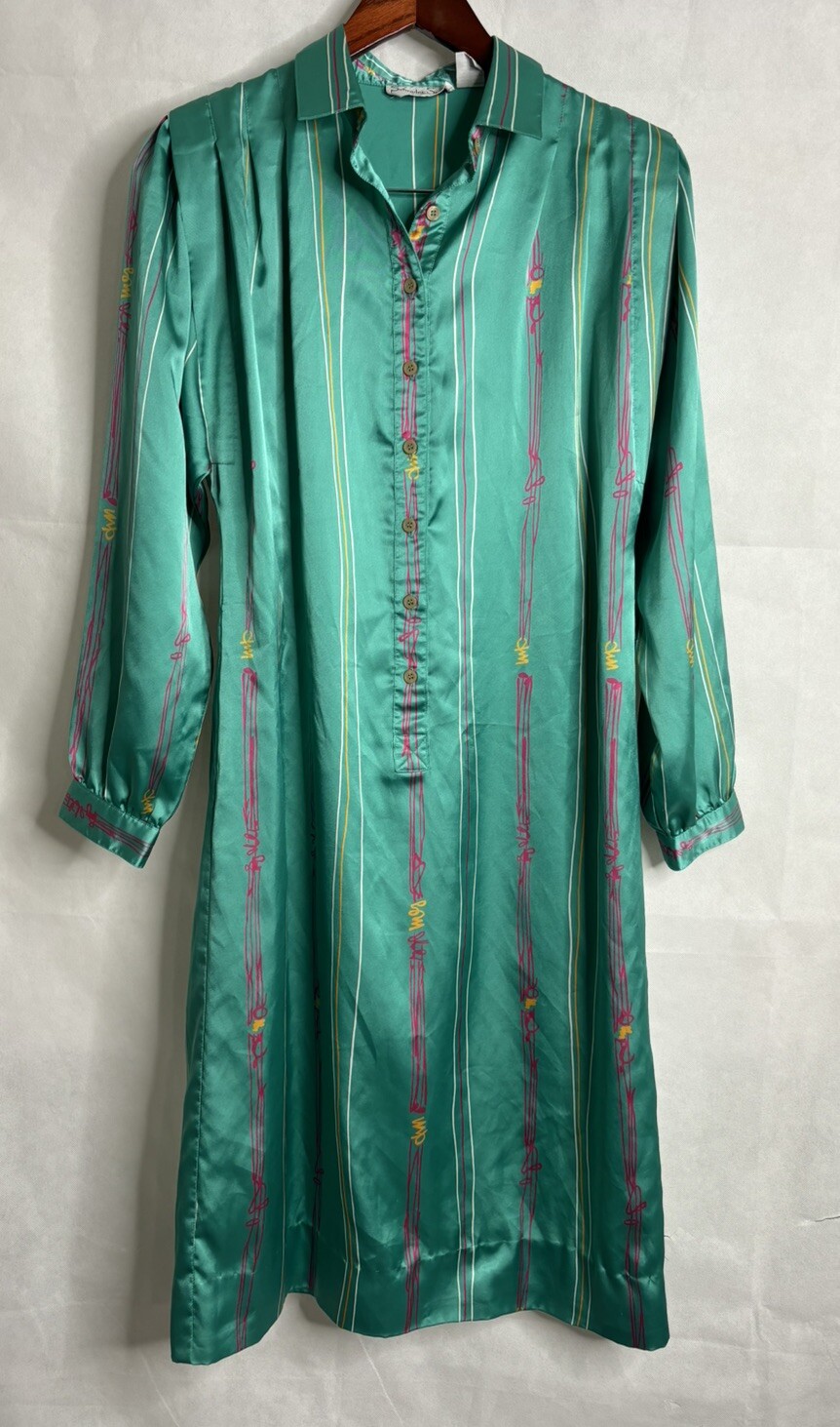 Schrader Sport New York Shift Dress Womens 10 All Over Print Vintage 80s *Read