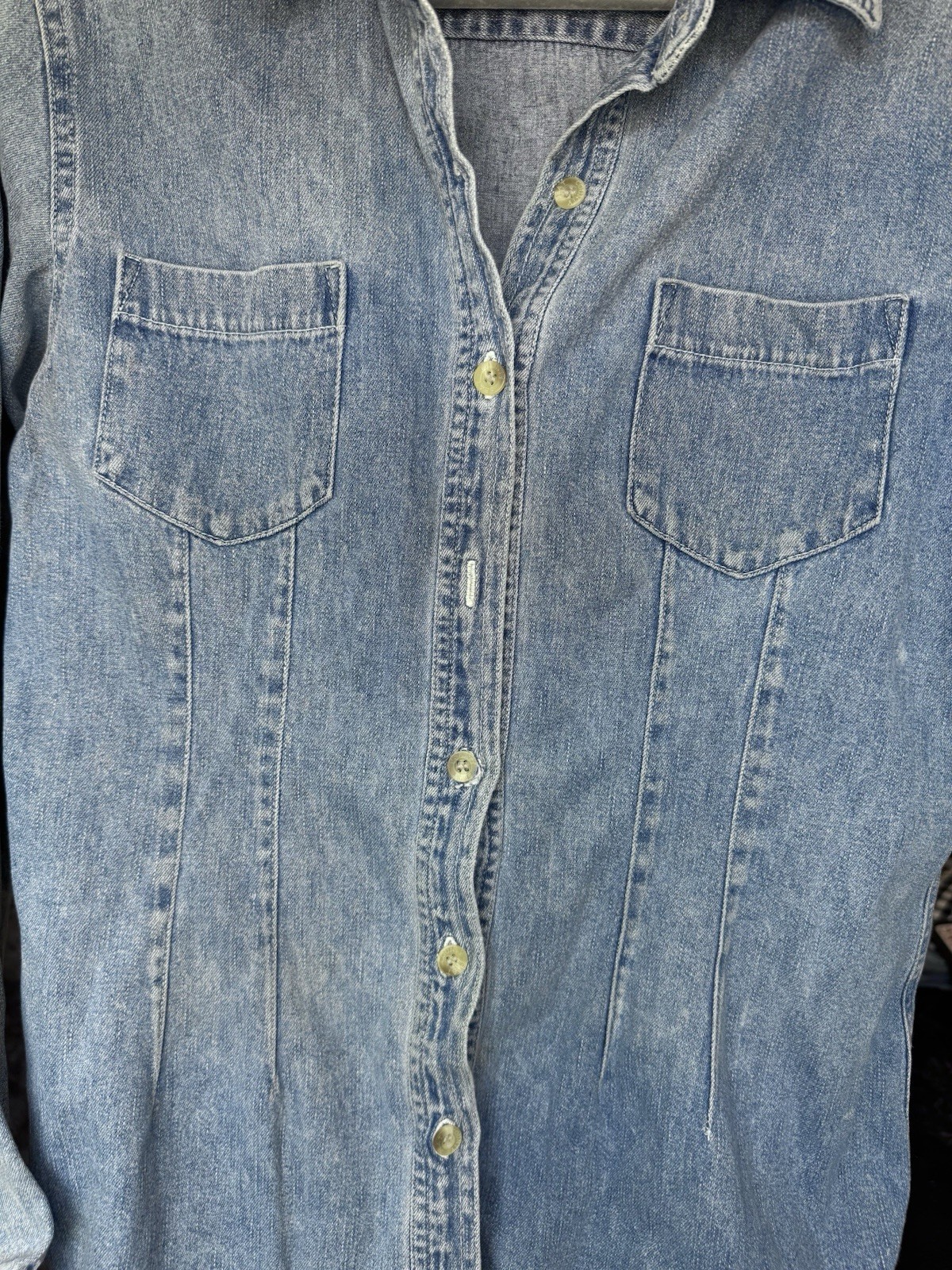 90s Vintage Jean’s Wear Country Seat Denim Button Up Shirt Womens XL 100% Cotton