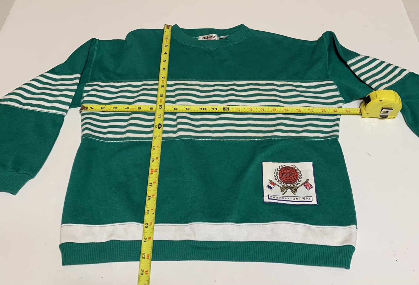 Vtg Body Beam Sweatshirt Womens M Green Expo Transatlantique
