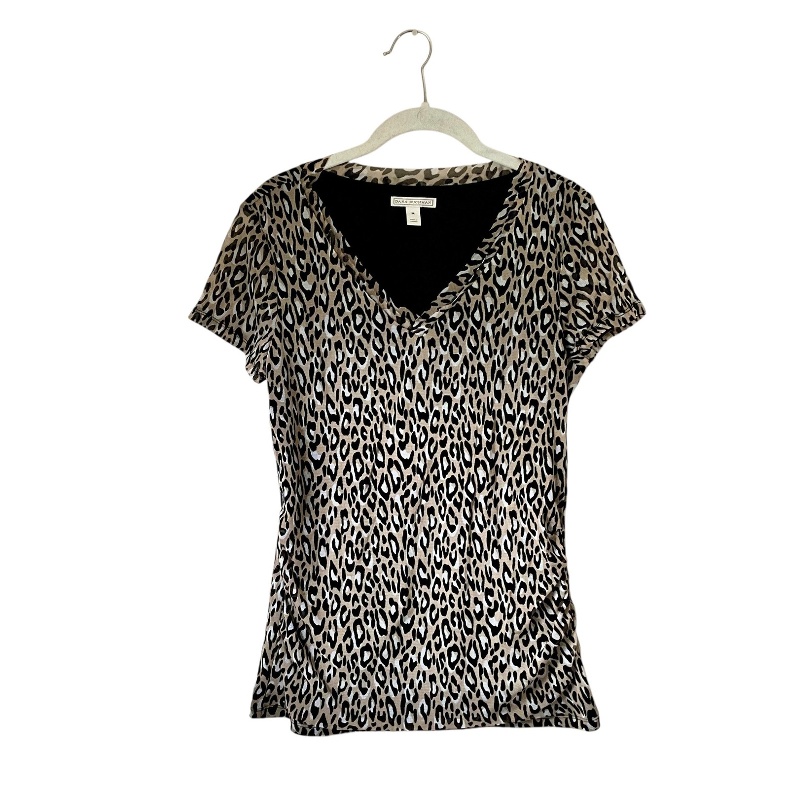 Dana Buchman Leopard Print Blouse: 90s, Y2K