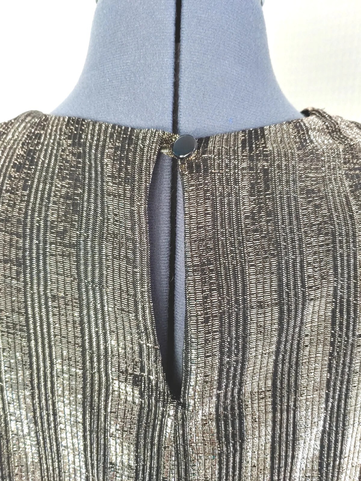 Vintage Jenny Gold & Black Metallic Striped Top Size 14