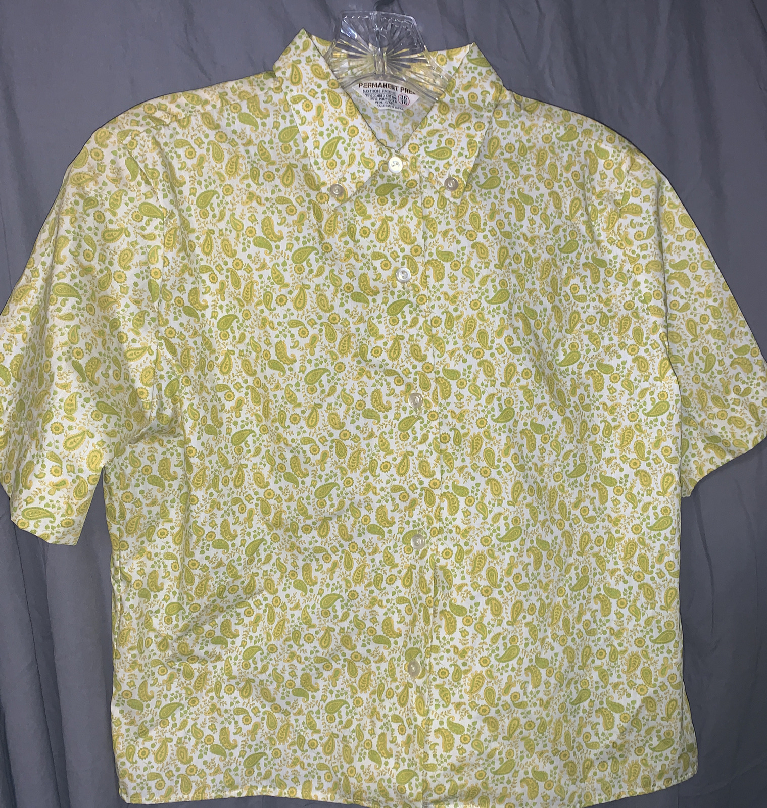 Vintage Paisley Permanent Press Shirt Sleeve Shirt JAPAN